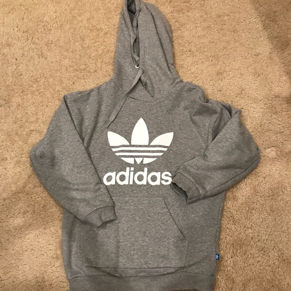 adidas Tops - Adidas Grey Logo Hoodie